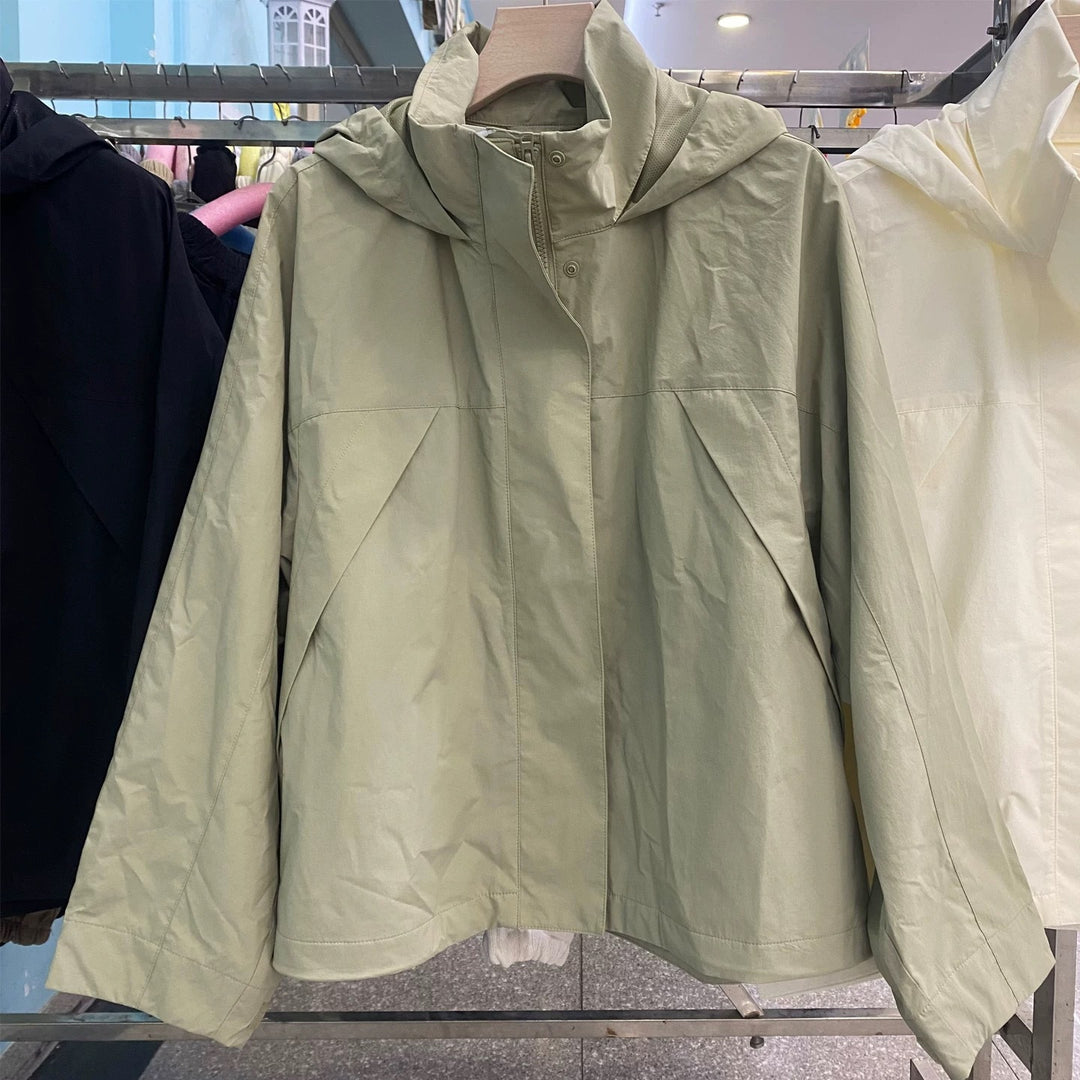 Damen leichte Übergangsjacke mit durchgehendem Reißverschluss und hochschließendem Kragen Drune
