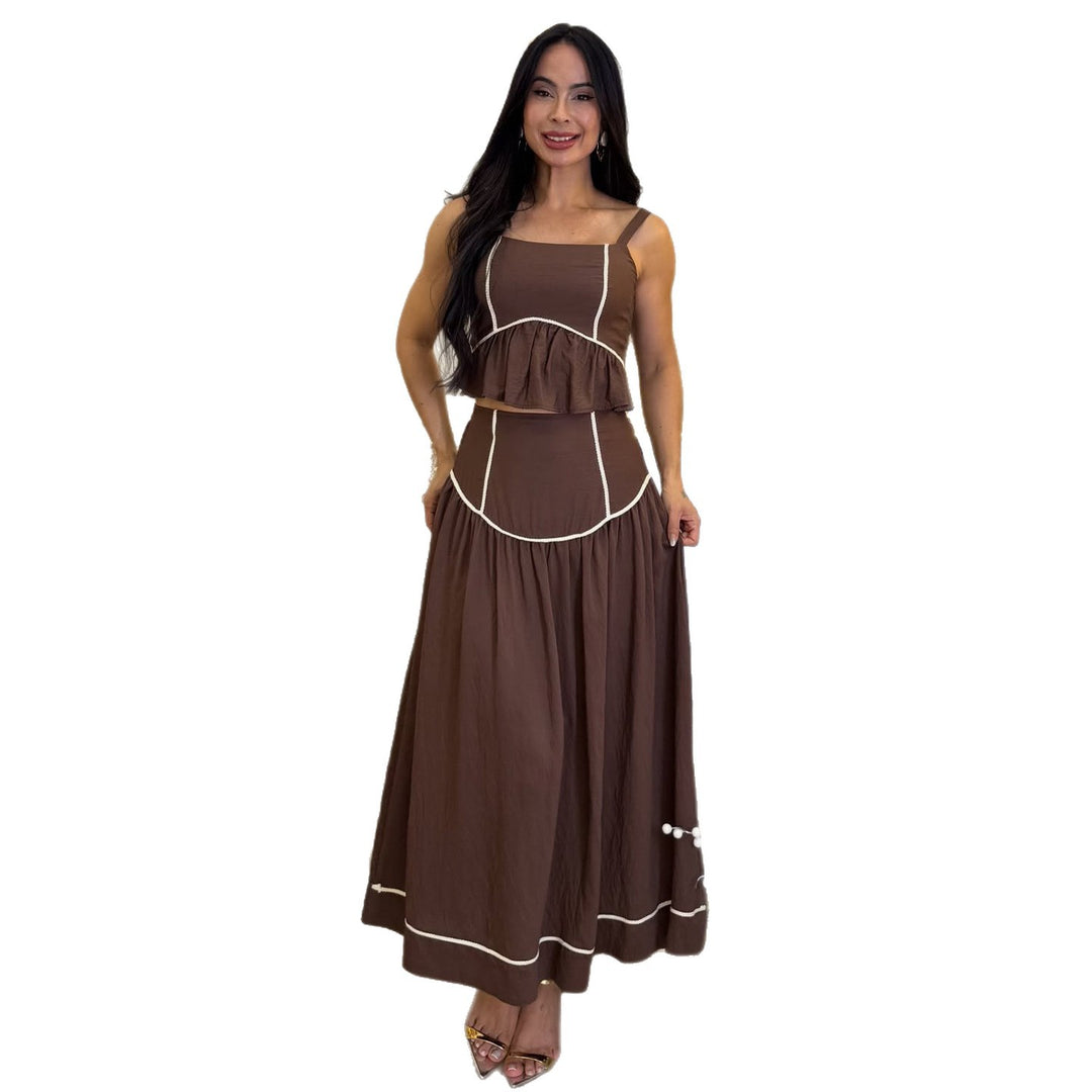 Damen Two-Piece Set mit luftiger Rüsche Drune