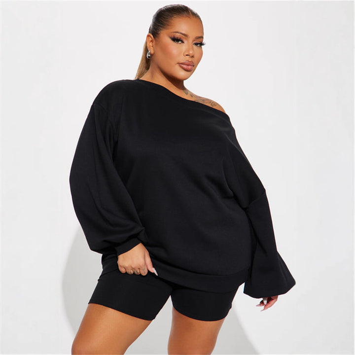 Damen lässiger Oversized Sweatpullover mit asymmetrischem Schnitt Drune