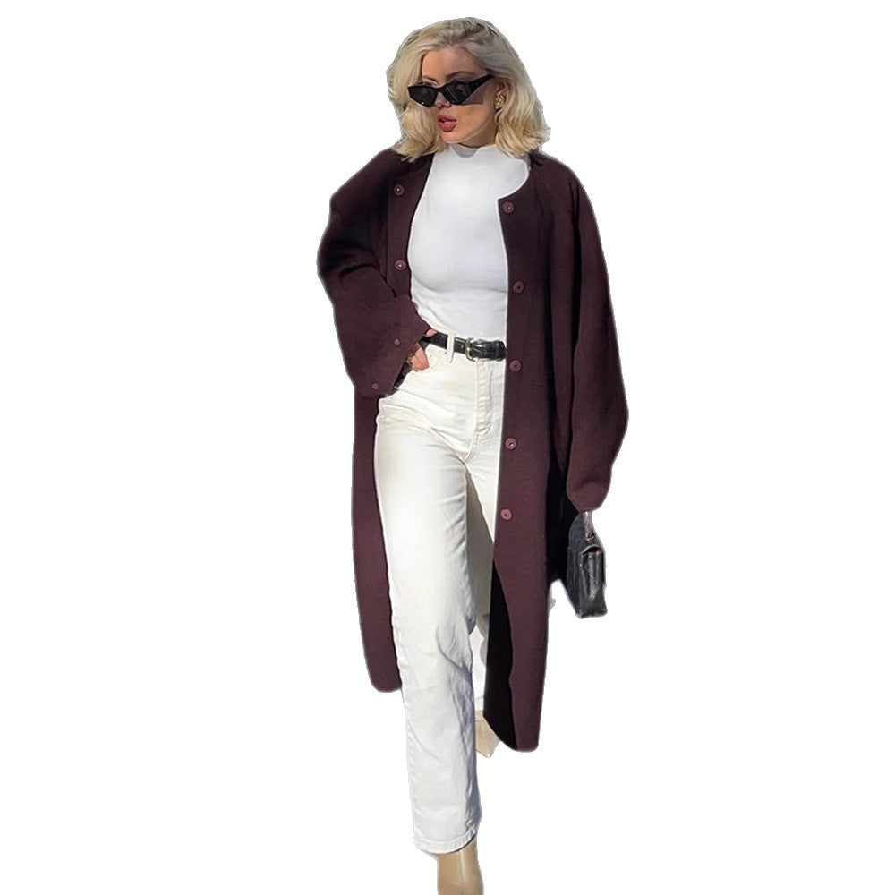 Damen Oversized Cardigan mit Knopfdetails Drune