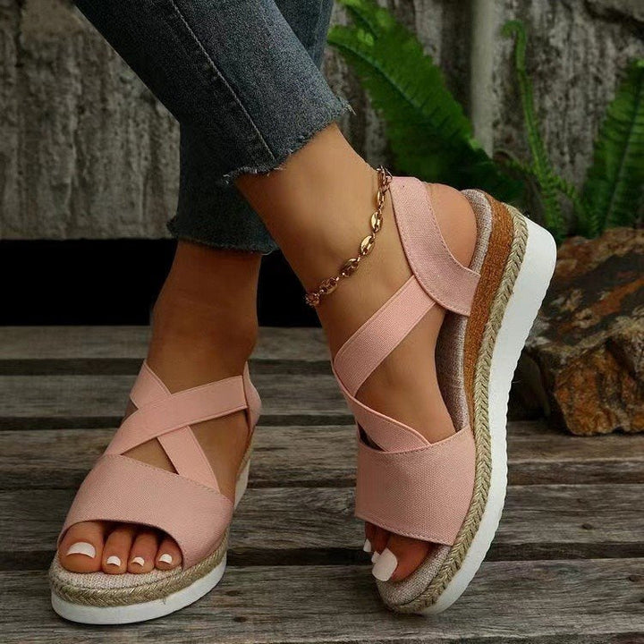 Damen Wedge-Sandalen mit geflochtenem Riemedesign Drune
