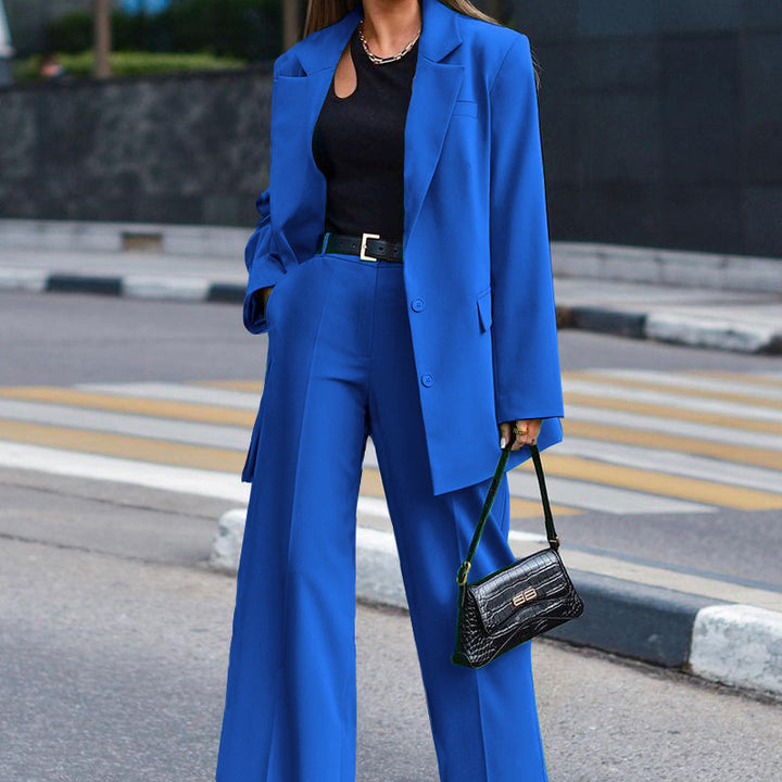 Damen Oversized Blazer und weite Hose Kombination Drune