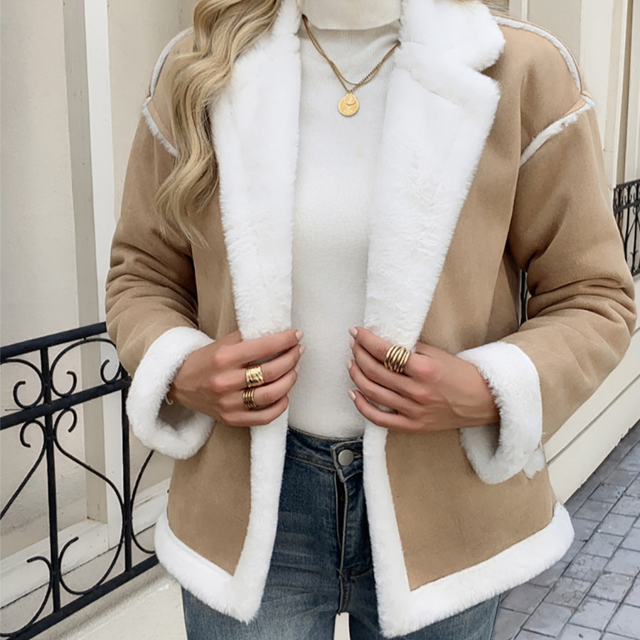 Damen Übergangsjacke mit gefüttertem Kragen und seitlichen Taschen Drune