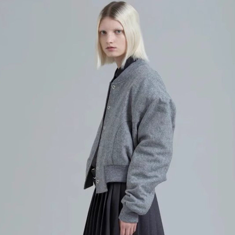 Damen modische Oversized-Jacke aus Wollmix Drune