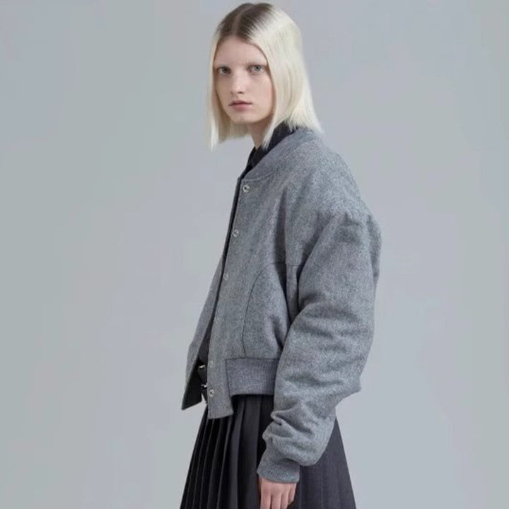 Damen modische Oversized-Jacke aus Wollmix Drune