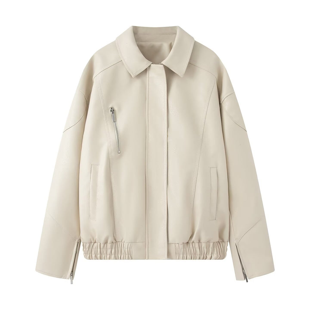 Damen Winterjacke aus hochwertigem Kunstleder Drune