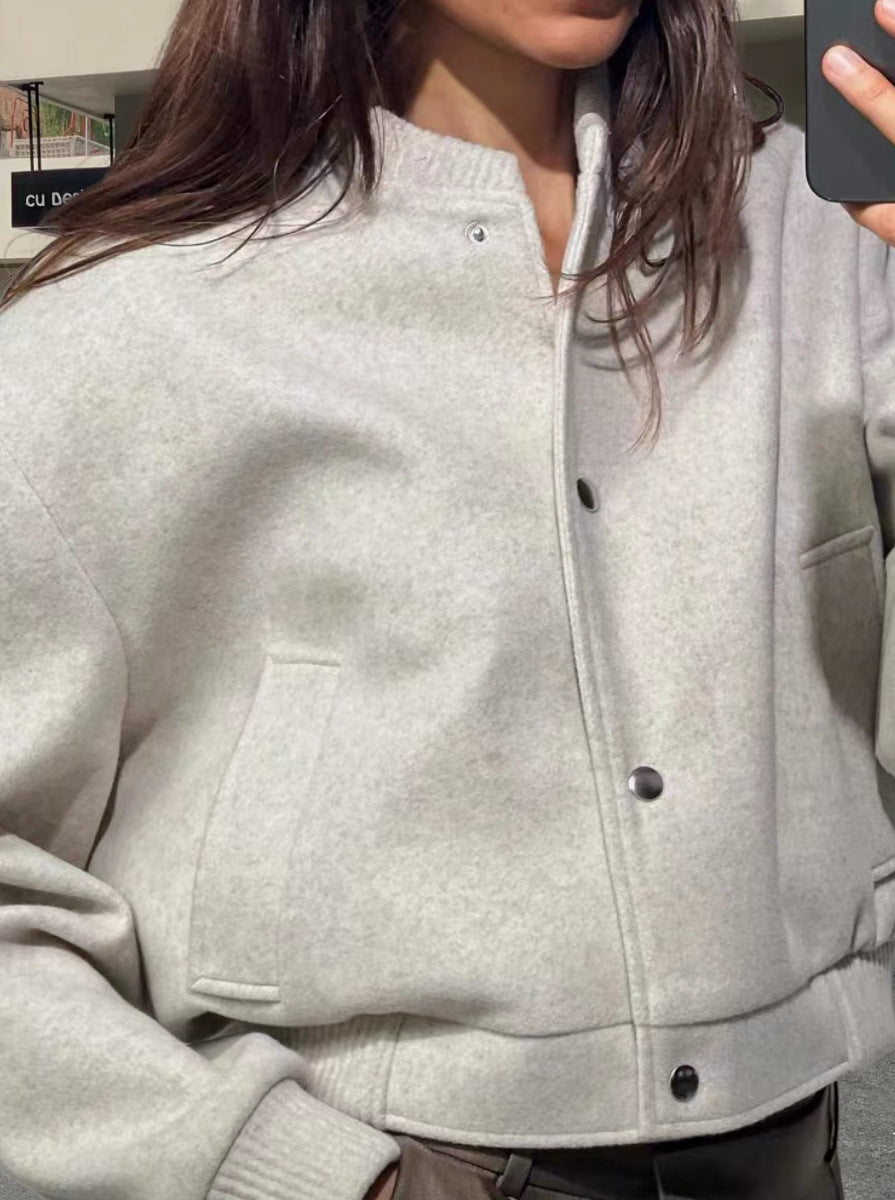 Damen Sportliche Oversize-Jacke mit Reißverschluss und voluminösen Ärmeln Drune
