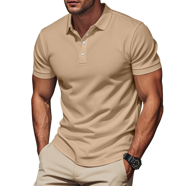Herren nan Pima-Baumwoll-Polo mit Kentkragen, schmaler Silhouette und verstärkter Knopfleiste Drune