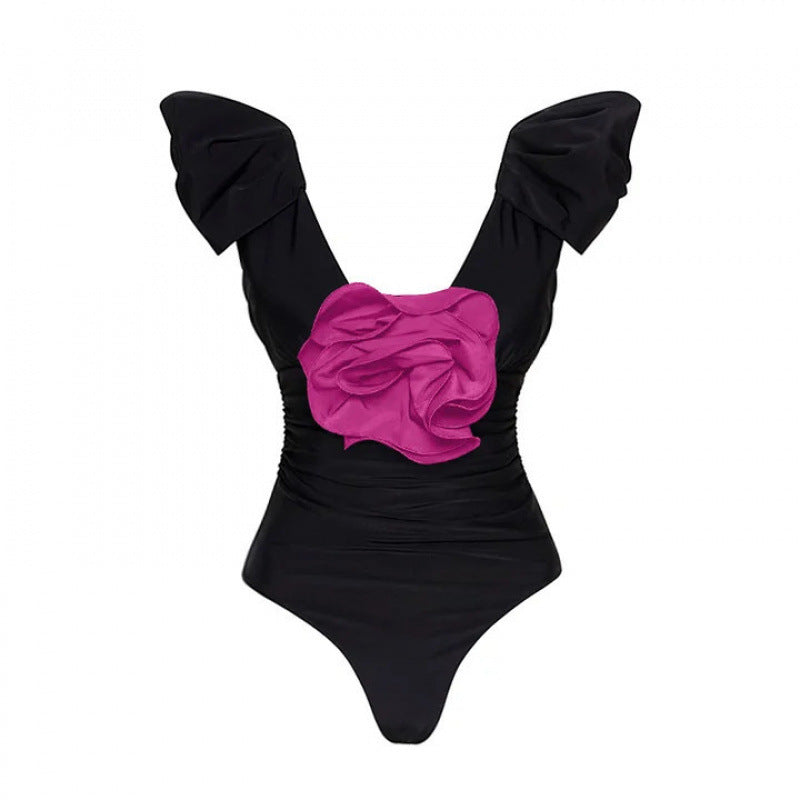 Damen Badeanzug mit elegantem Wickeldetail und langem, ombrefarbigem Rock Drune