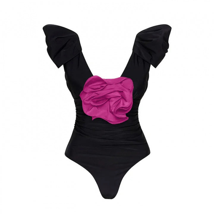 Damen Badeanzug mit elegantem Wickeldetail und langem, ombrefarbigem Rock Drune