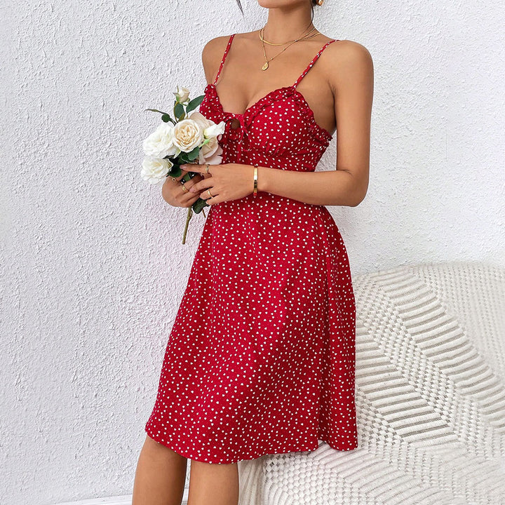 Damen Minikleid mit luftigem Schnitt und verspieltem Rüschendetail Drune