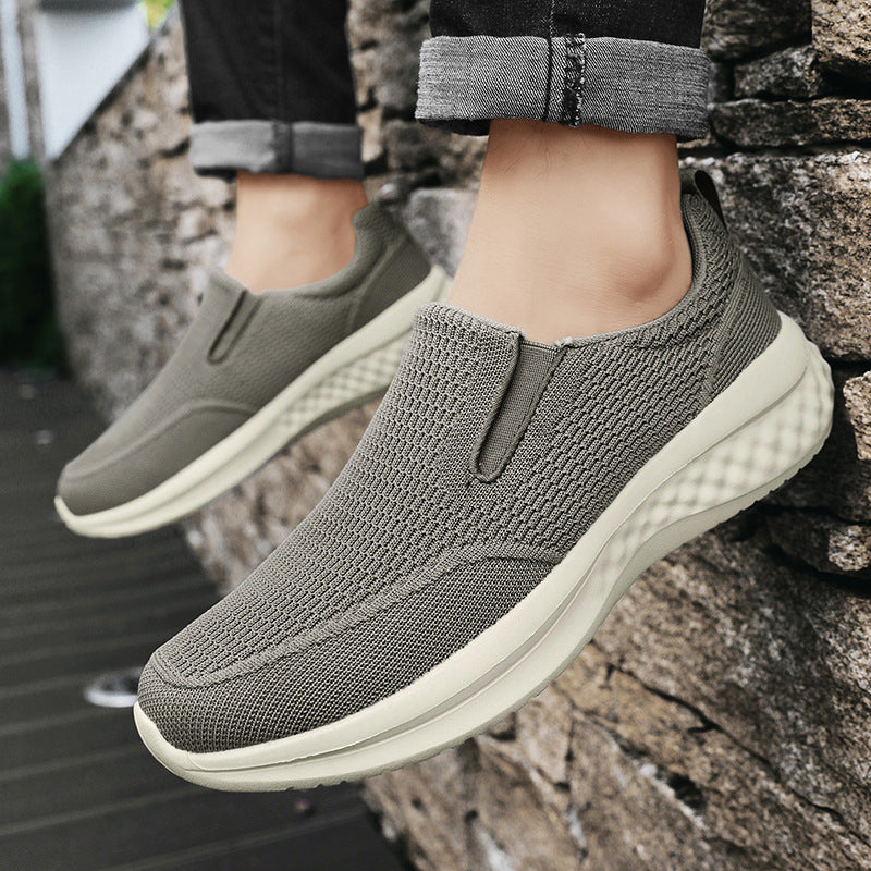 Unisex nan nahtloser Schlupfsneaker mit viskoelastischem Fußbett, flexibler Dämpfungssohle und atmungsaktivem Strickoberteil Drune