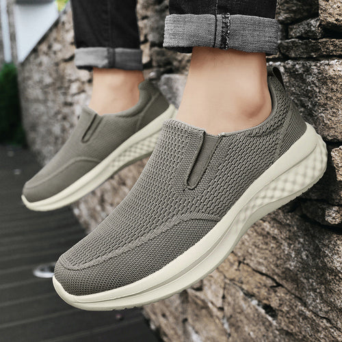 Unisex nan nahtloser Schlupfsneaker mit viskoelastischem Fußbett, flexibler Dämpfungssohle und atmungsaktivem Strickoberteil Drune