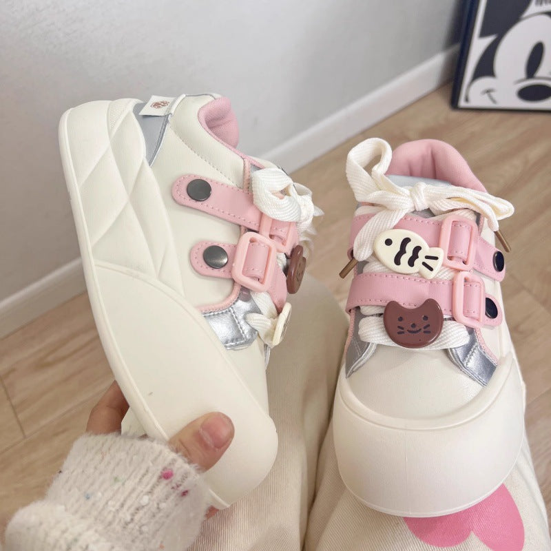 Damen modische Freizeit-Sneaker mit bunten Tierapplikationen Drune