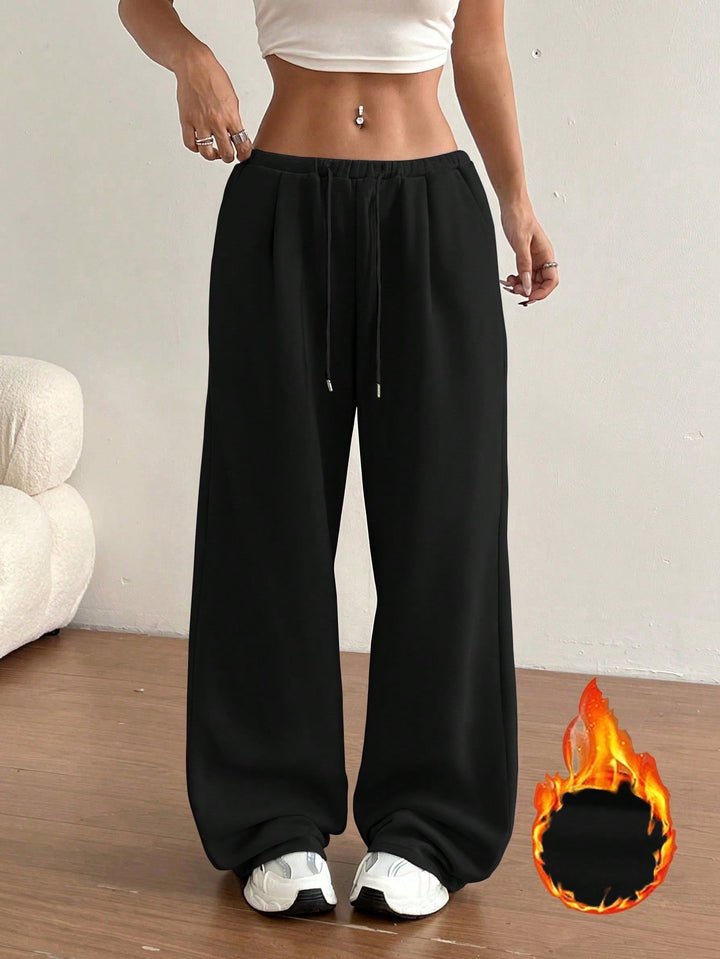 Damen bequeme Sweathose mit lässigem Schnitt und seitlichen Eingrifftaschen Drune