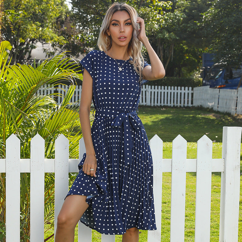 Damen Sommerkleid mit Rüschendetails und taillierbarem Gürtel Drune
