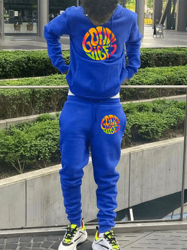 Herren Sweatshirt und Jogginghose Set mit buntem Grafikdesign Drune