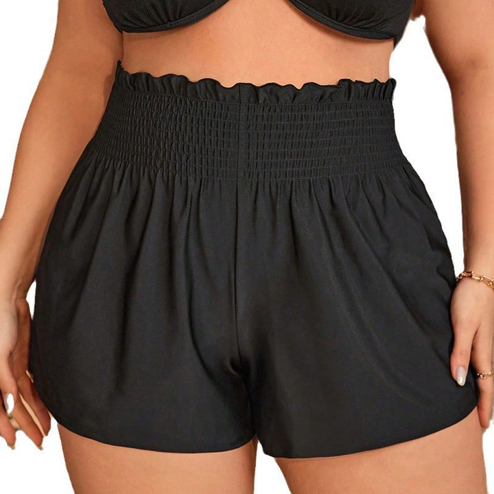 Damen hochgeschnittene Badeshorts mit elastischem Bund und fließendem Schnitt Drune