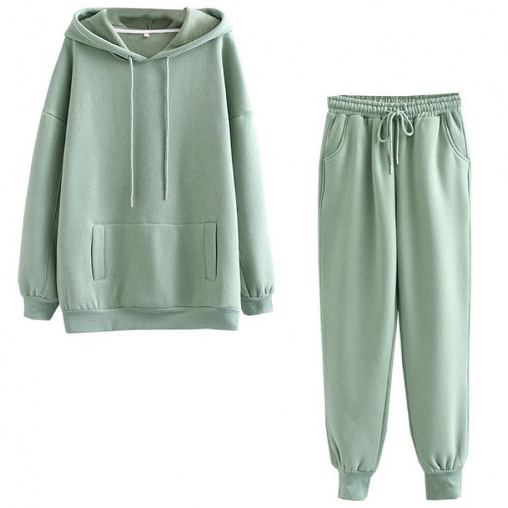 Damen Freizeit-Loungewear-Set mit gemütlichem Kapuzenpullover und bequemen Jogginghosen Drune