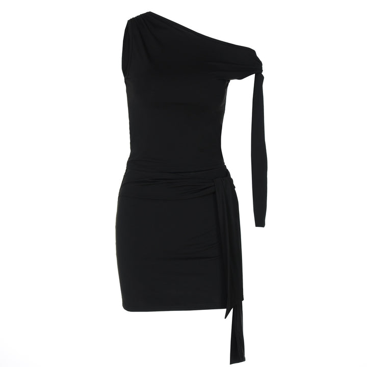 Damen One-Shoulder Mini-Kleid mit Raffung und elegantem Detail Drune