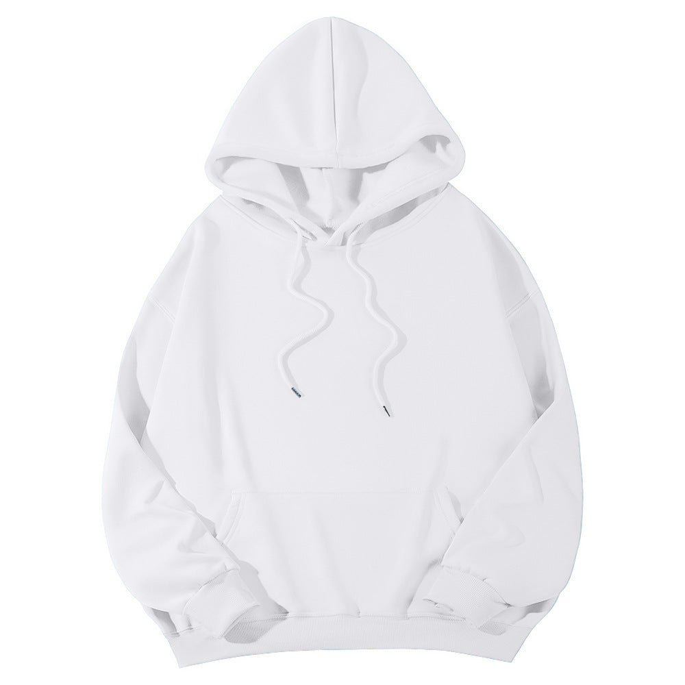 Unisex Oversize-Fleece-Hoodie mit tiefer Schulter, Kängurutasche und breitem Rippbund Drune