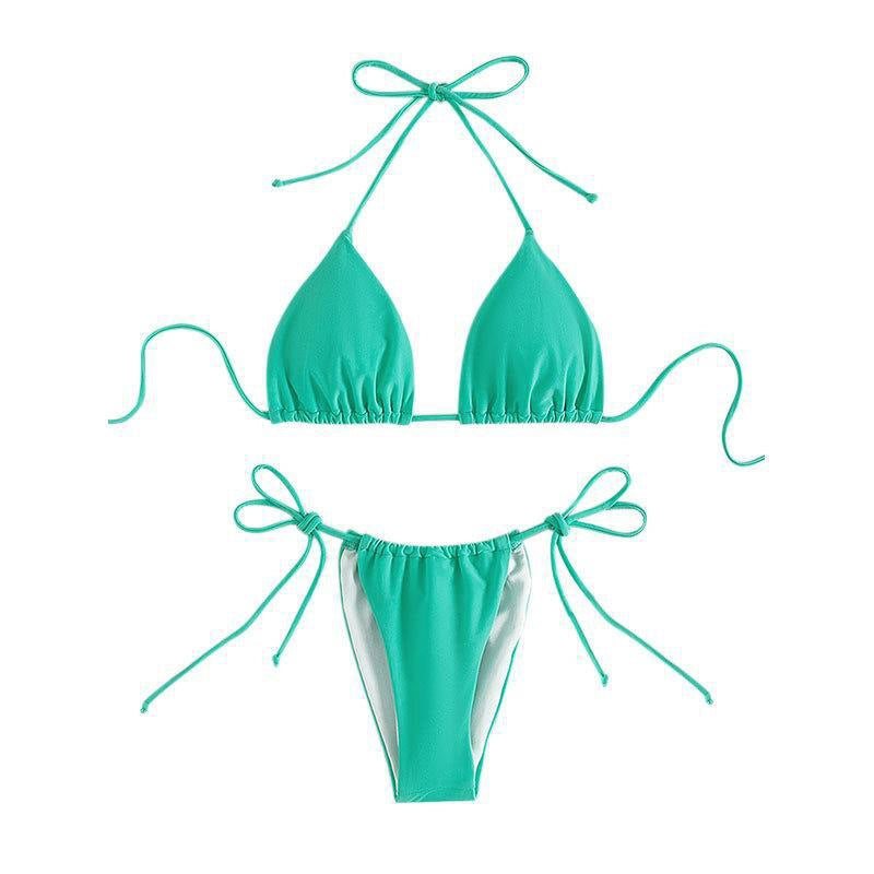 Damen Triangel-Bikini mit verstellbaren Bindebändern und nahtlosem Design Drune