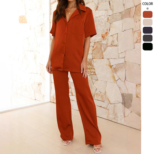 Damen Satin Pyjama Set Drune