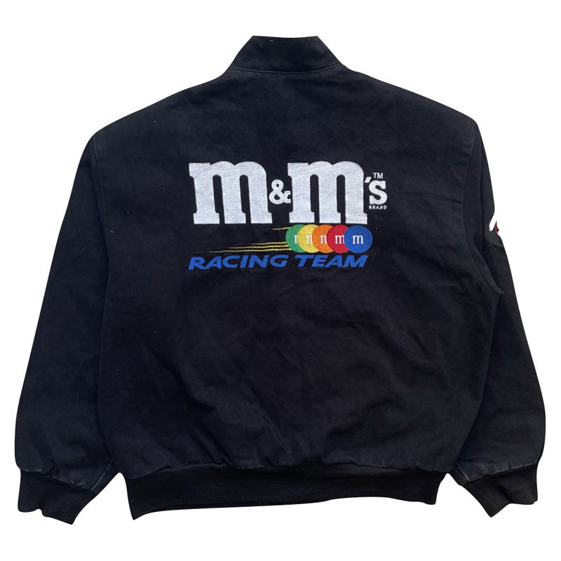 Damen Sportliche Collegejacke mit bunten Applikationen Drune