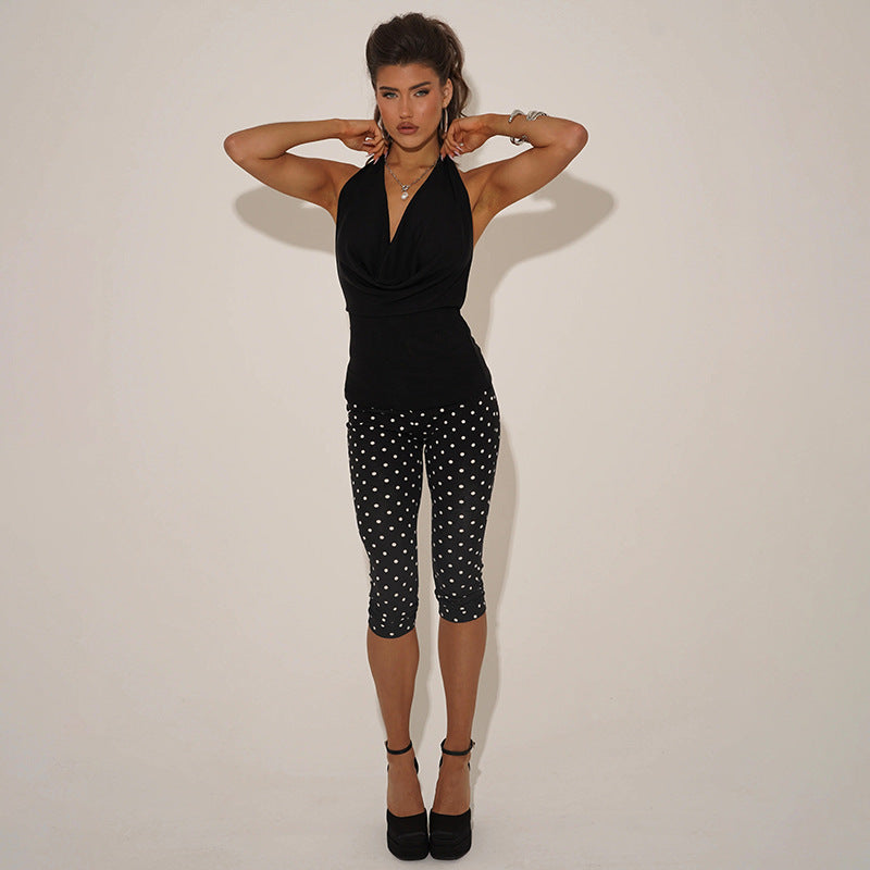 Damen Figurbetonter Jumpsuit im Polka-Dot-Design Drune