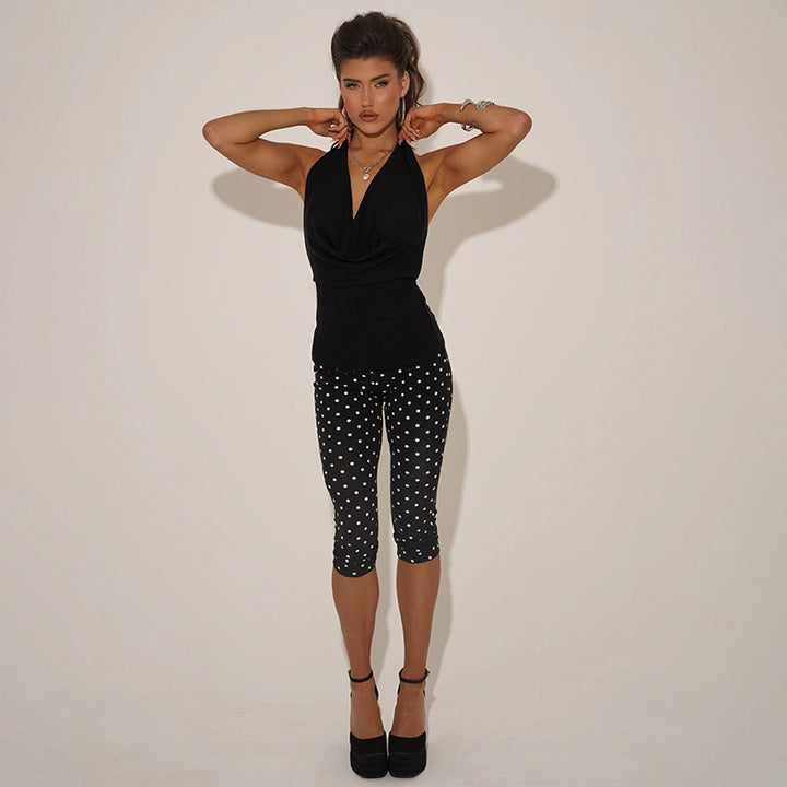 Damen Figurbetonter Jumpsuit im Polka-Dot-Design Drune
