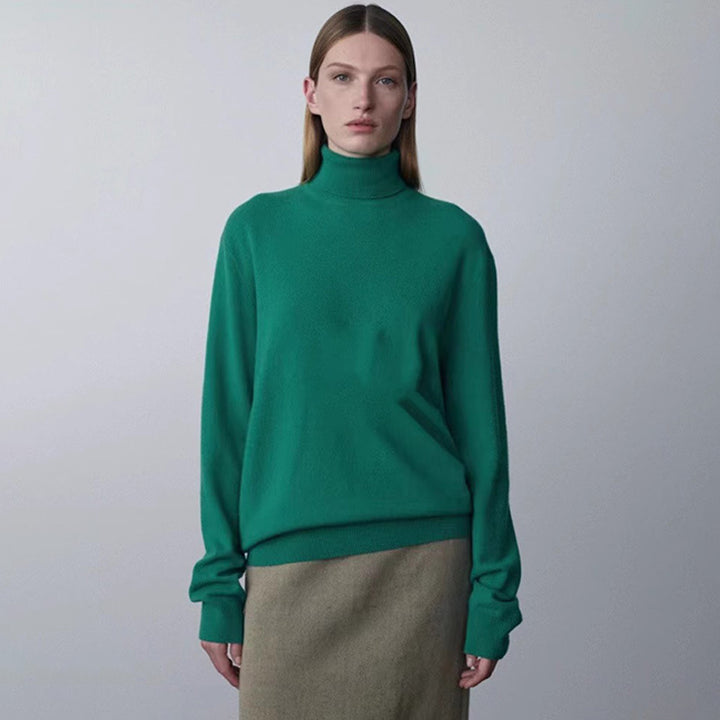 Damen gemütlicher Rollkragenpullover aus hochwertiger Wolle Drune