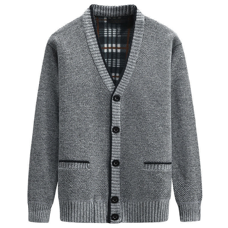 Herren Strickjacke mit V-Ausschnitt und hochwertigen Details Drune