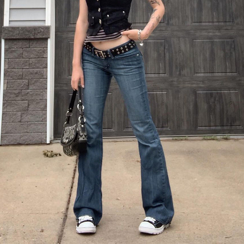 Damen Bootcut Jeans mit verspieltem Fransenbesatz Drune