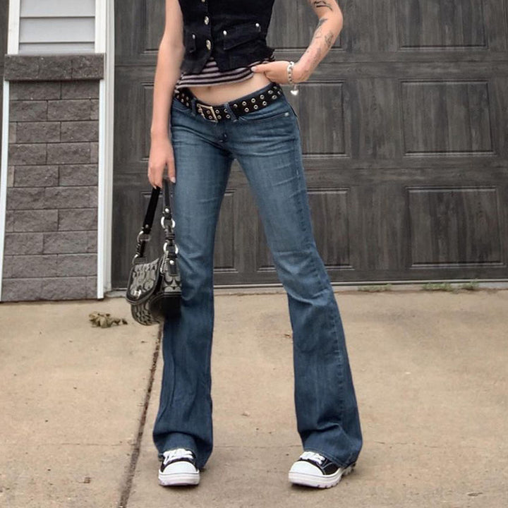Damen Bootcut Jeans mit verspieltem Fransenbesatz Drune