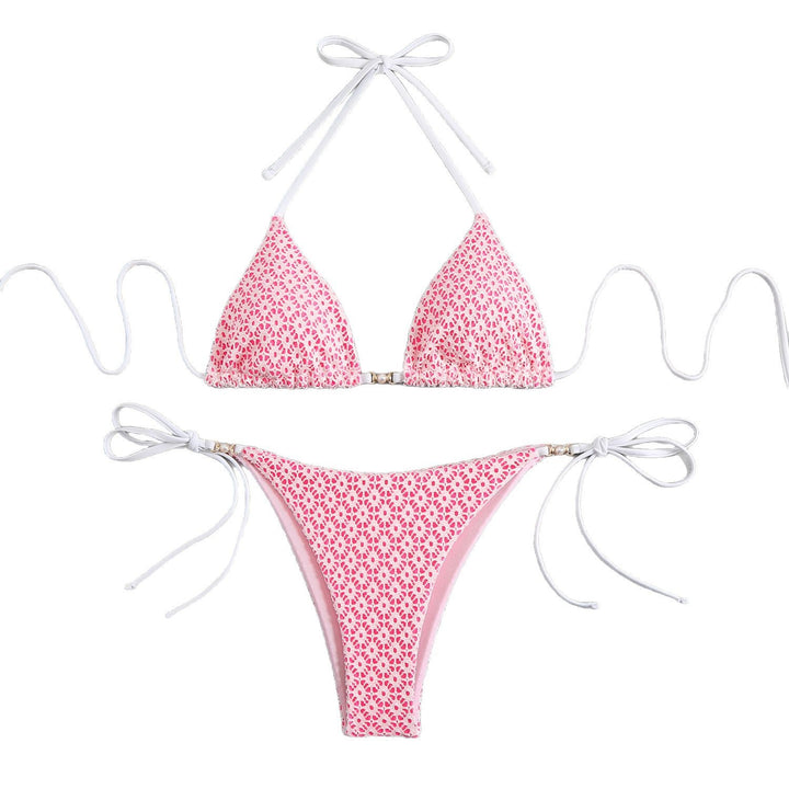 Damen Triangel-Bikini-Set mit verspielten Rüschendetails Drune
