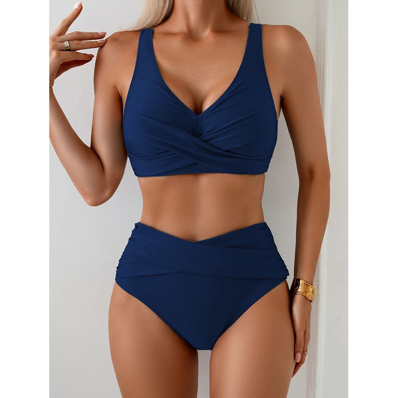 Damen Hochtailliertes Bikini-Set mit raffiniertem Wickeldesign Drune