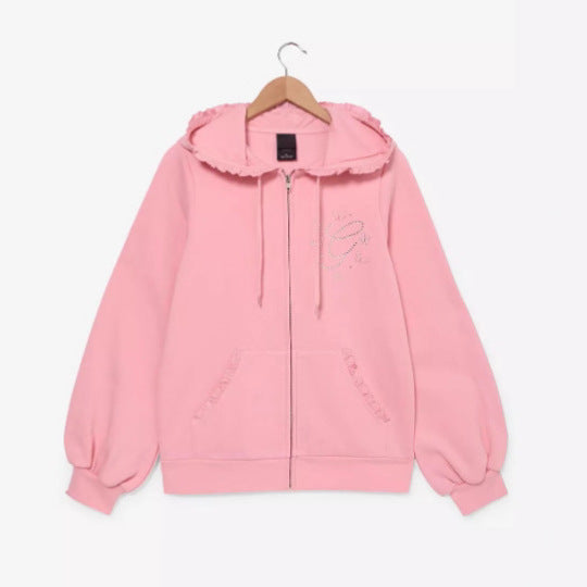 Damen Kapuzenjacke mit Rüschendetails Drune