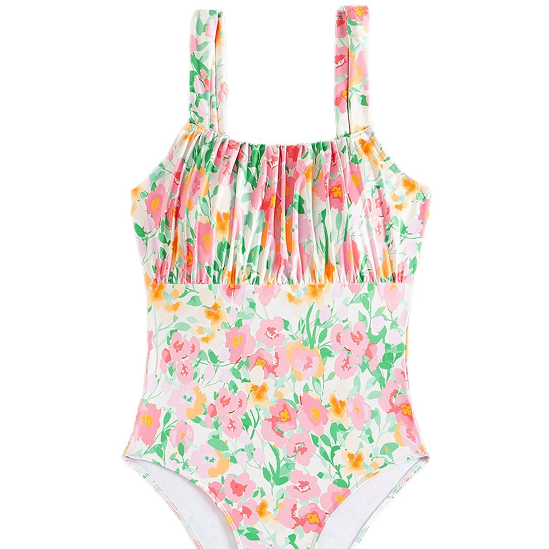 Damen Einteiler Badeanzug mit floralem Design Drune