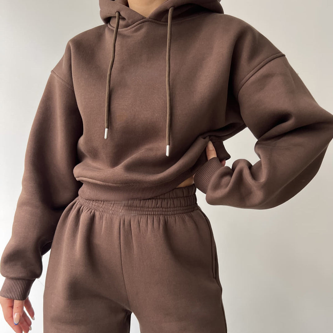 Damen modisches und lässiges Hoodie-Set mit weitem Schnitt Drune