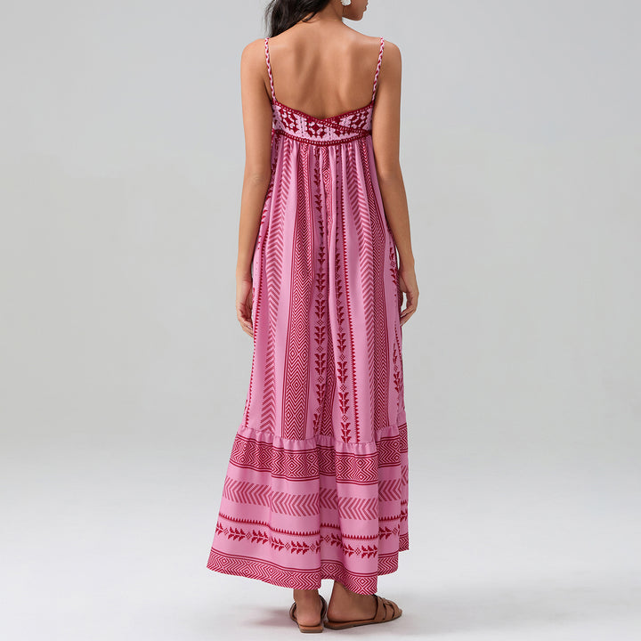 Damen Maxikleid mit raffiniertem Boho-Muster Drune