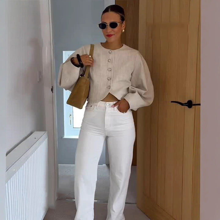 Damen Modische Jacke mit voluminösen Ärmeln Drune
