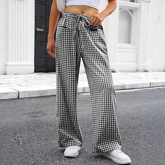 Damen luftige Karottenhose mit Kordelzug Drune
