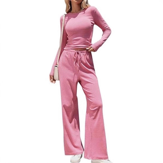 Damen lässiges Longsleeve Freizeit-Set mit weitem Schnitt Drune