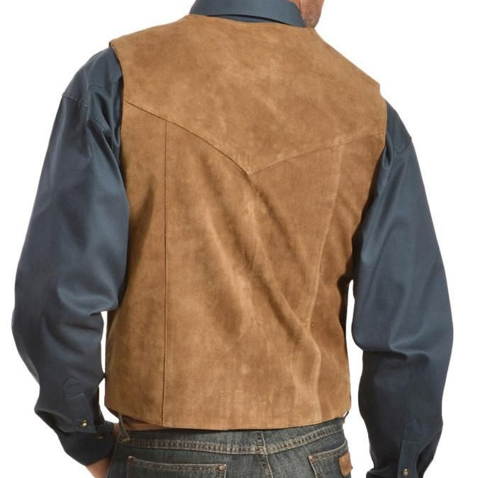 Herren Wildlederweste im rustikalen Look mit praktischen Taschen Drune