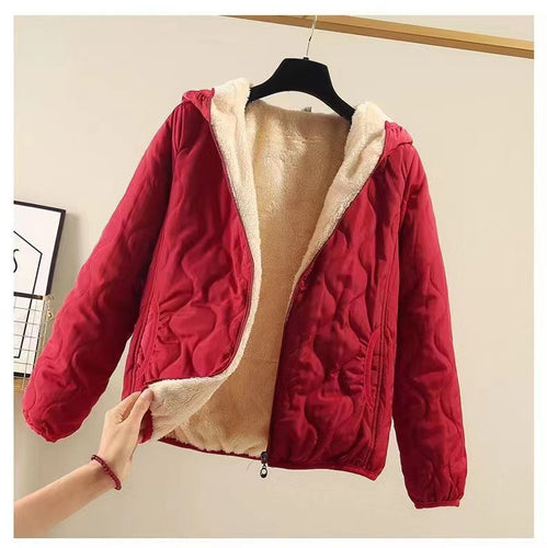 Damen gesteppte Winterjacke mit Kapuze Drune