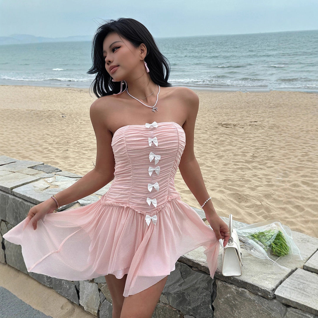 Damen Tailliertes Corsagen-Kleid mit Rüschendetails Drune