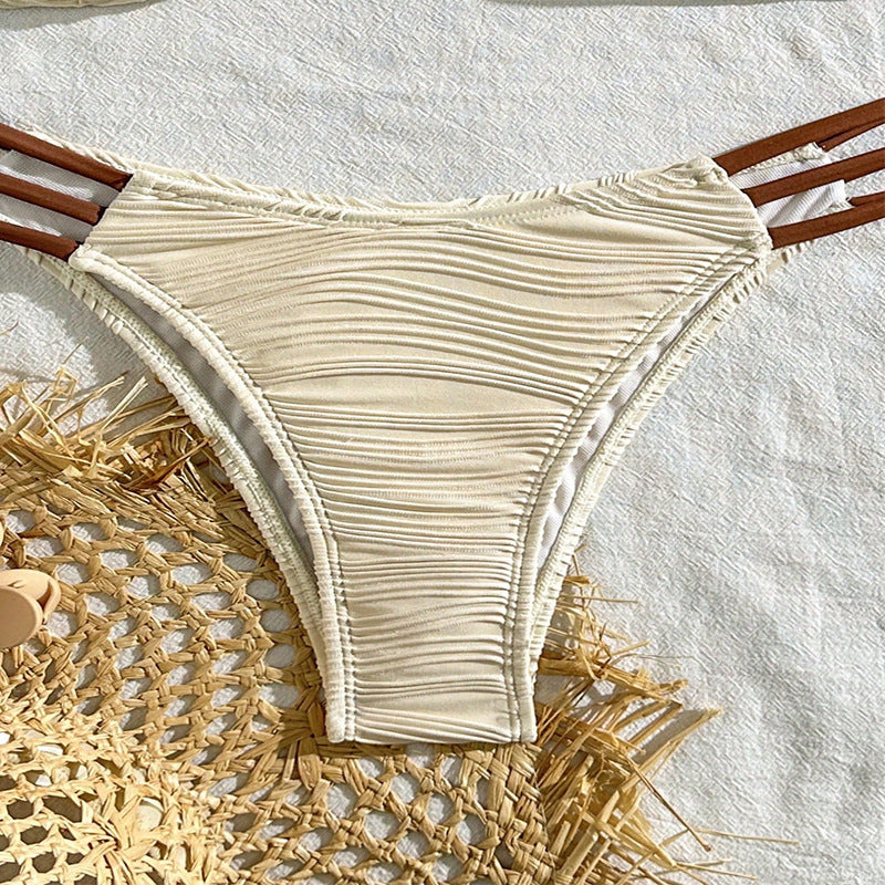 Damen Bandeau-Bikini mit Rüschendesign und dekorativen Trägerdetails Drune