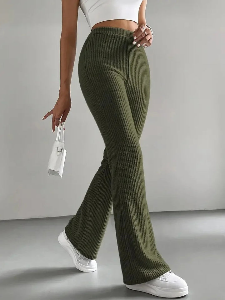 Damen Wide-Leg Ribbed-Hose Drune