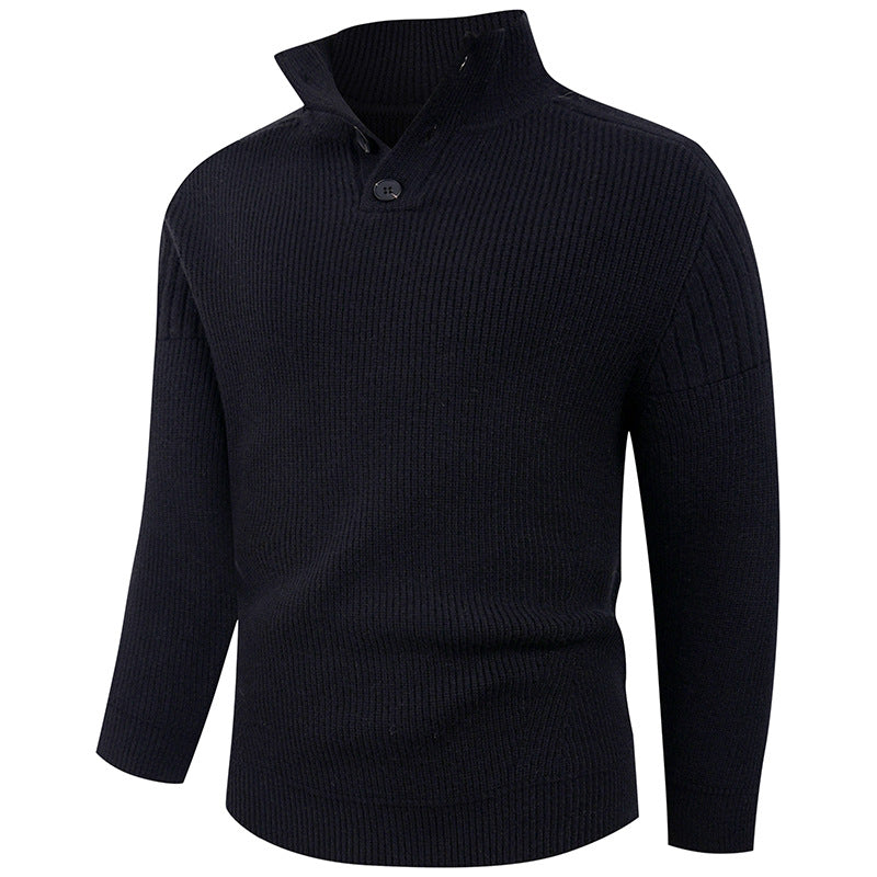 Herren innovativer Halbreißverschluss Pullover mit Rippstruktur Drune
