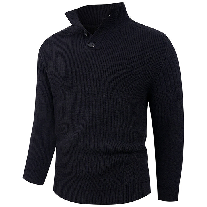 Herren innovativer Halbreißverschluss Pullover mit Rippstruktur Drune